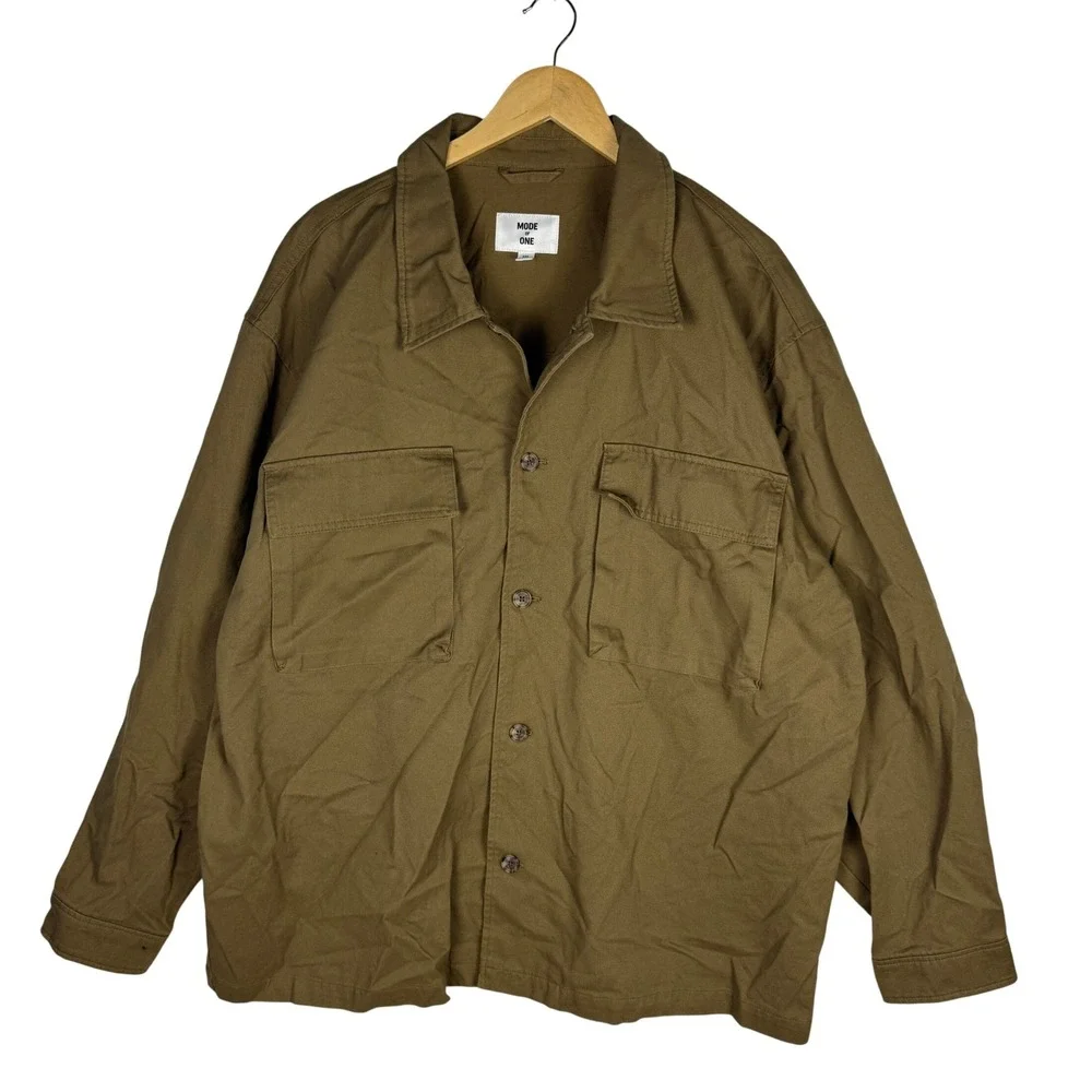 Mode‎ of One Mens Army Brown Cotton Button Up Shirt Jacket XXL 100188085MN